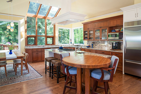 Kitchen expanded for views of Lake Sammamish